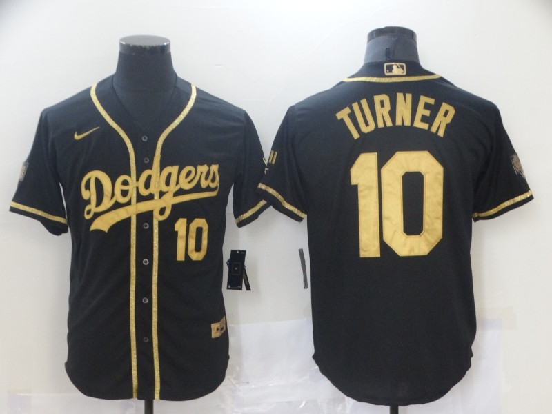 Men's Los Angeles Dodgers Justin Turner #10 Black Stitched Jersey